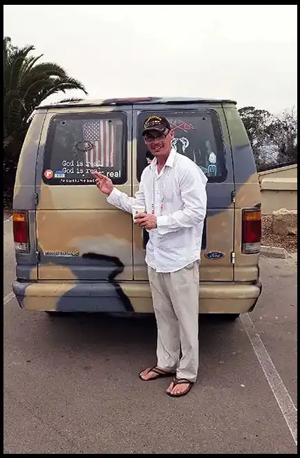 Putting God first Book Author and Veteran David Haave meets fellow veterans Ventura CA USA -- David Haave